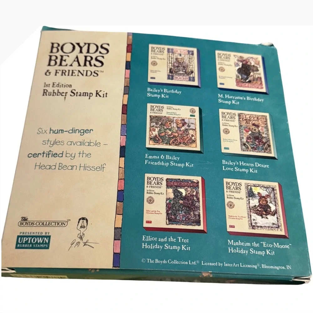 Boyds Bears Friends Bailey Hearts Desire Love Rubber Stamp Kit 1st Edition